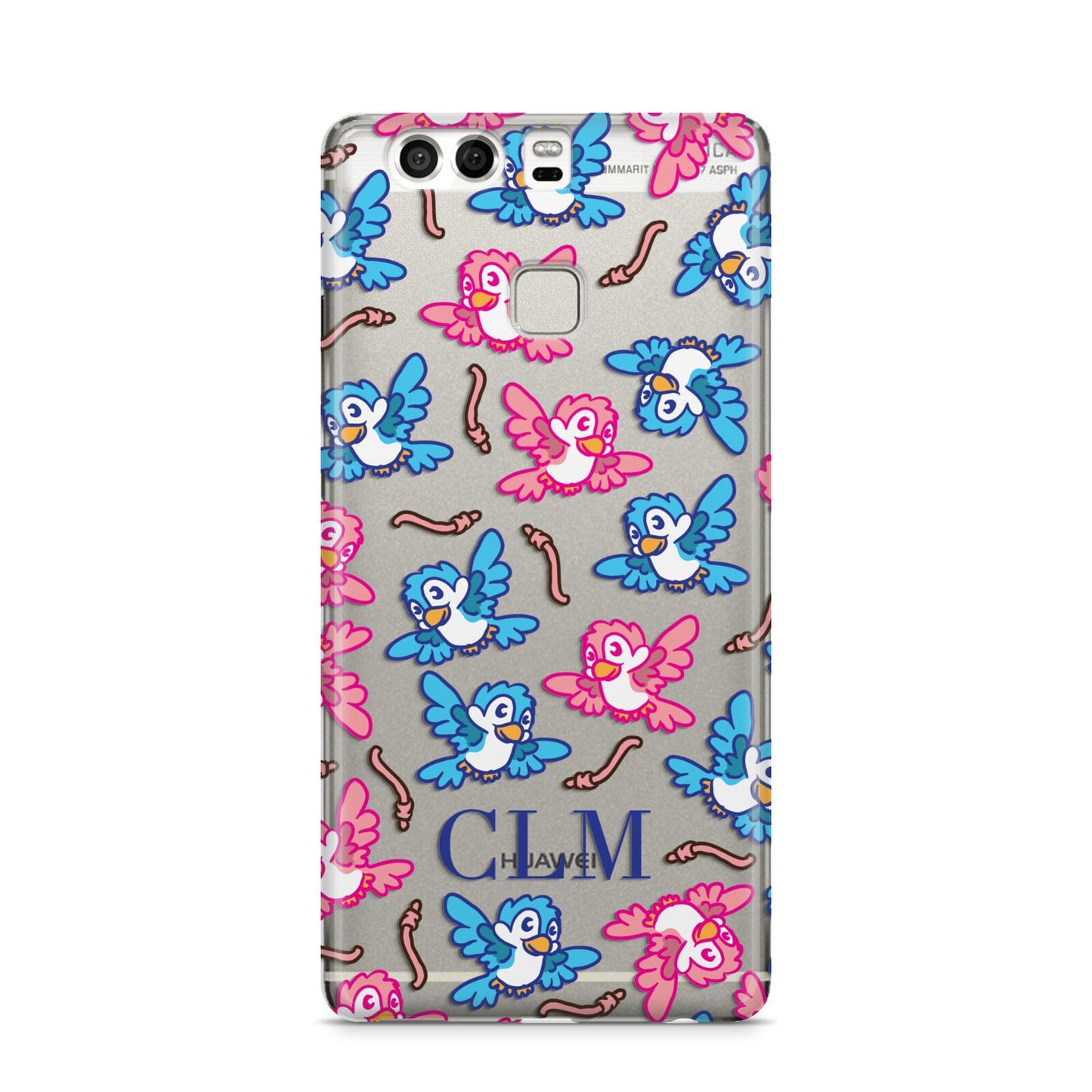 Personalised Birds Initials Clear Huawei P9 Case