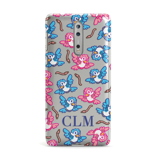 Personalised Birds Initials Clear Nokia Case