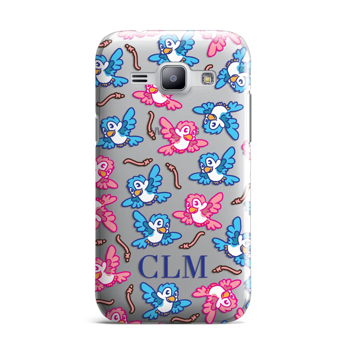 Personalised Birds Initials Clear Samsung Galaxy J1 2015 Case