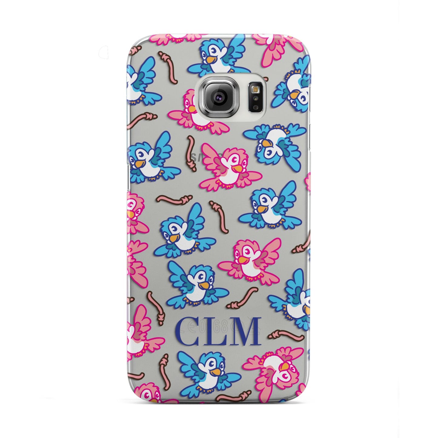 Personalised Birds Initials Clear Samsung Galaxy S6 Edge Case