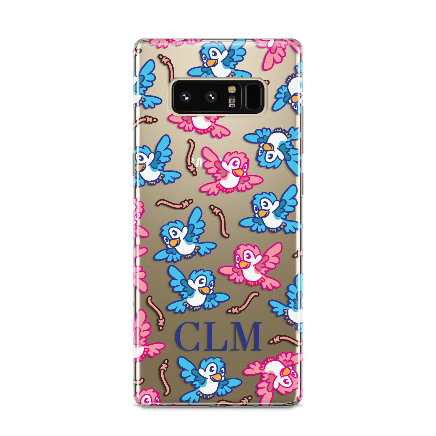Personalised Birds Initials Clear Samsung Galaxy S8 Case