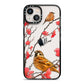 Personalised Birds iPhone 13 Black Impact Case on Silver phone