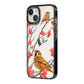 Personalised Birds iPhone 14 Black Impact Case Side Angle on Silver phone