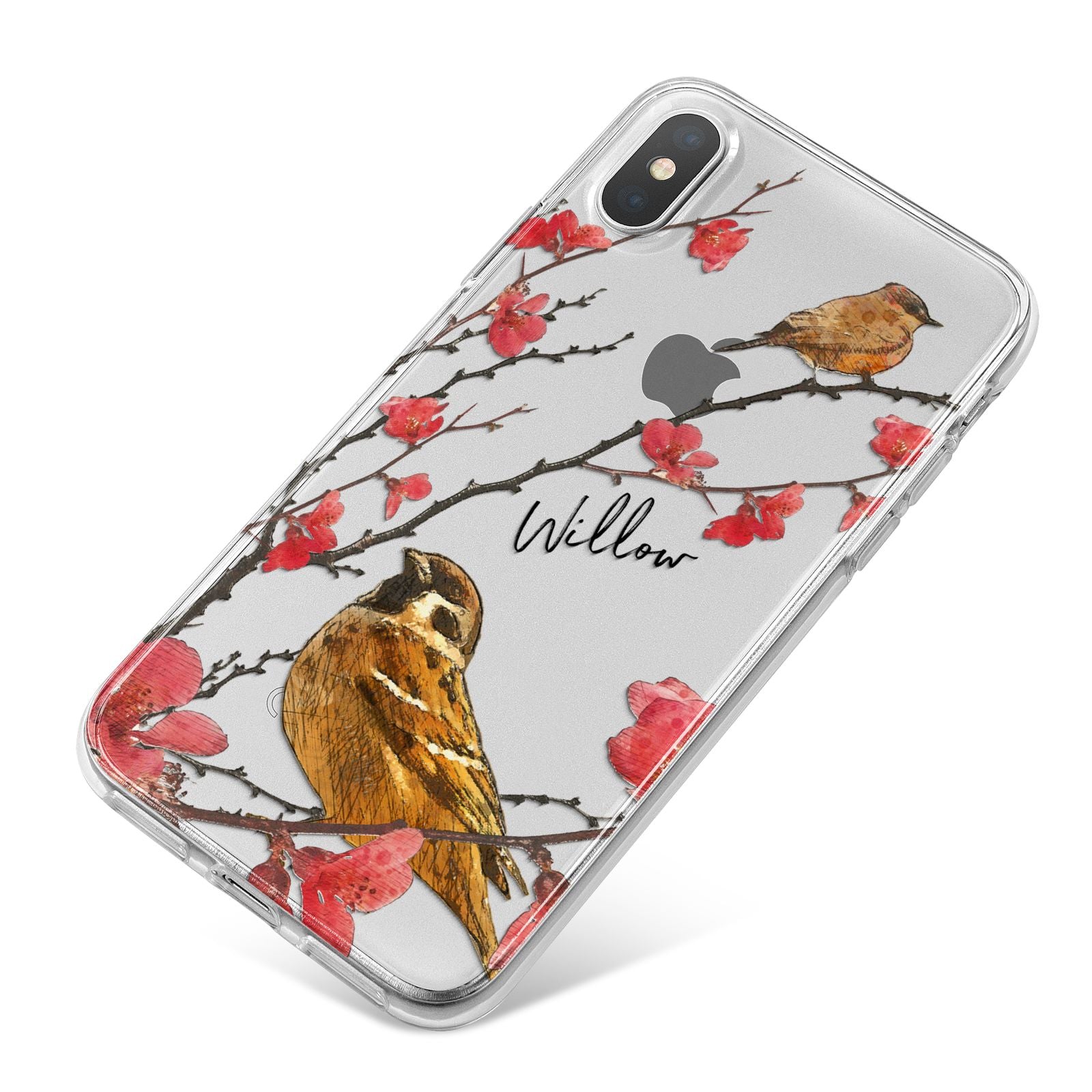 Personalised Birds iPhone X Bumper Case on Silver iPhone