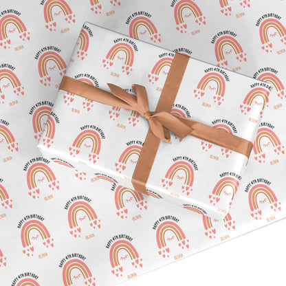Personalised Birthday Abstract Rainbow Custom Wrapping Paper