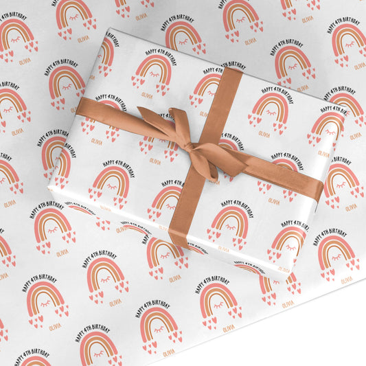 Personalised Birthday Abstract Rainbow Custom Wrapping Paper