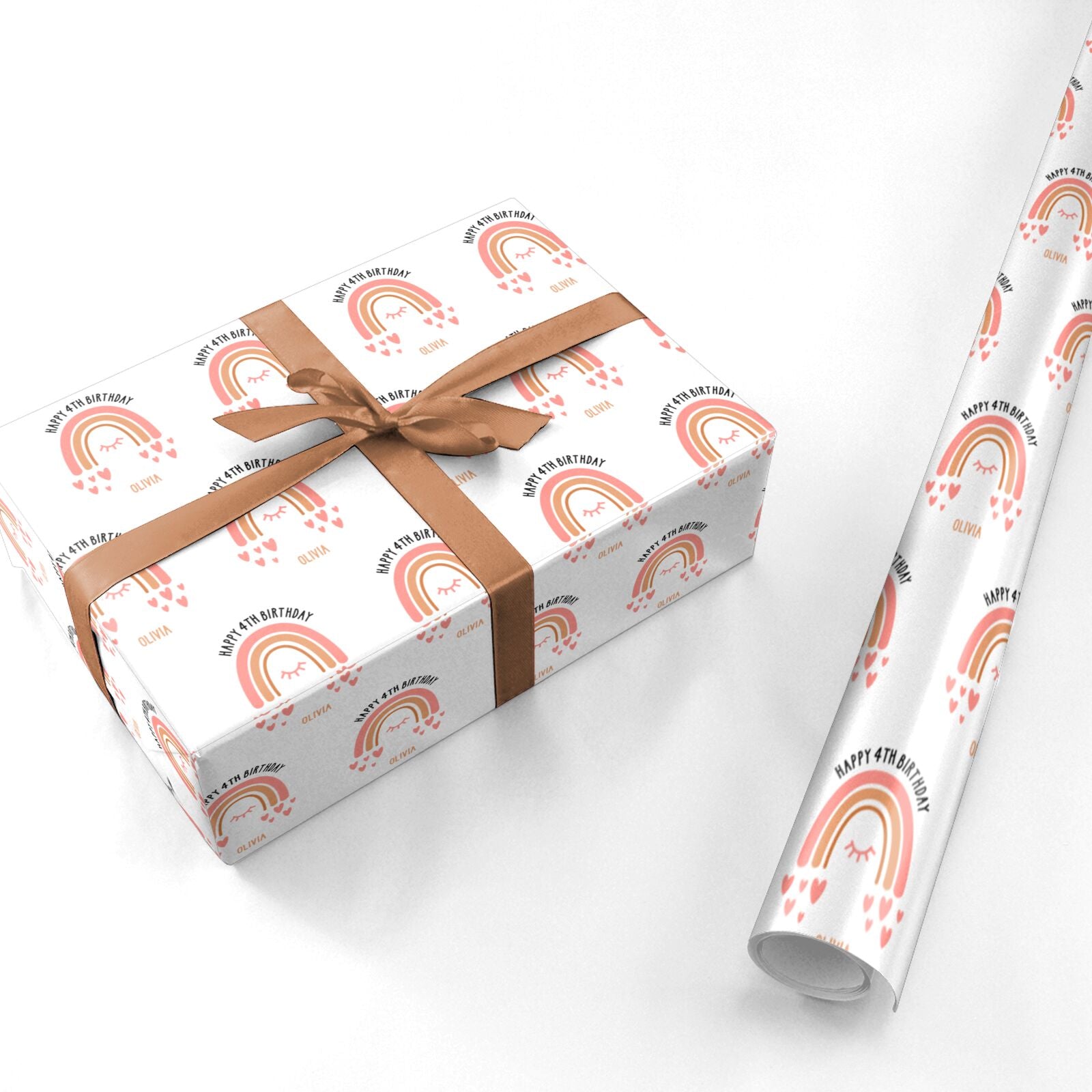 Personalised Birthday Abstract Rainbow Personalised Wrapping Paper