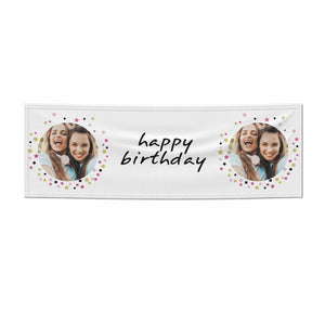 Personalisierte Geburtstagskonfetti -Foto -Banner
