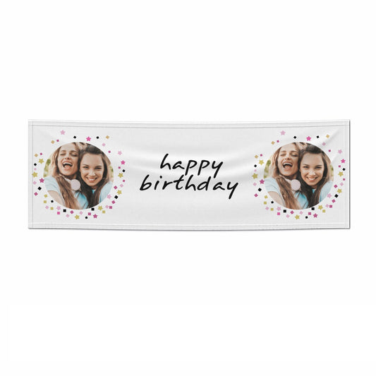 Personalised Birthday Confetti Photo 6x2 Paper Banner