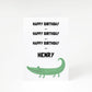 Personalised Birthday Crocodile Design with Name A5 Greetings Card
