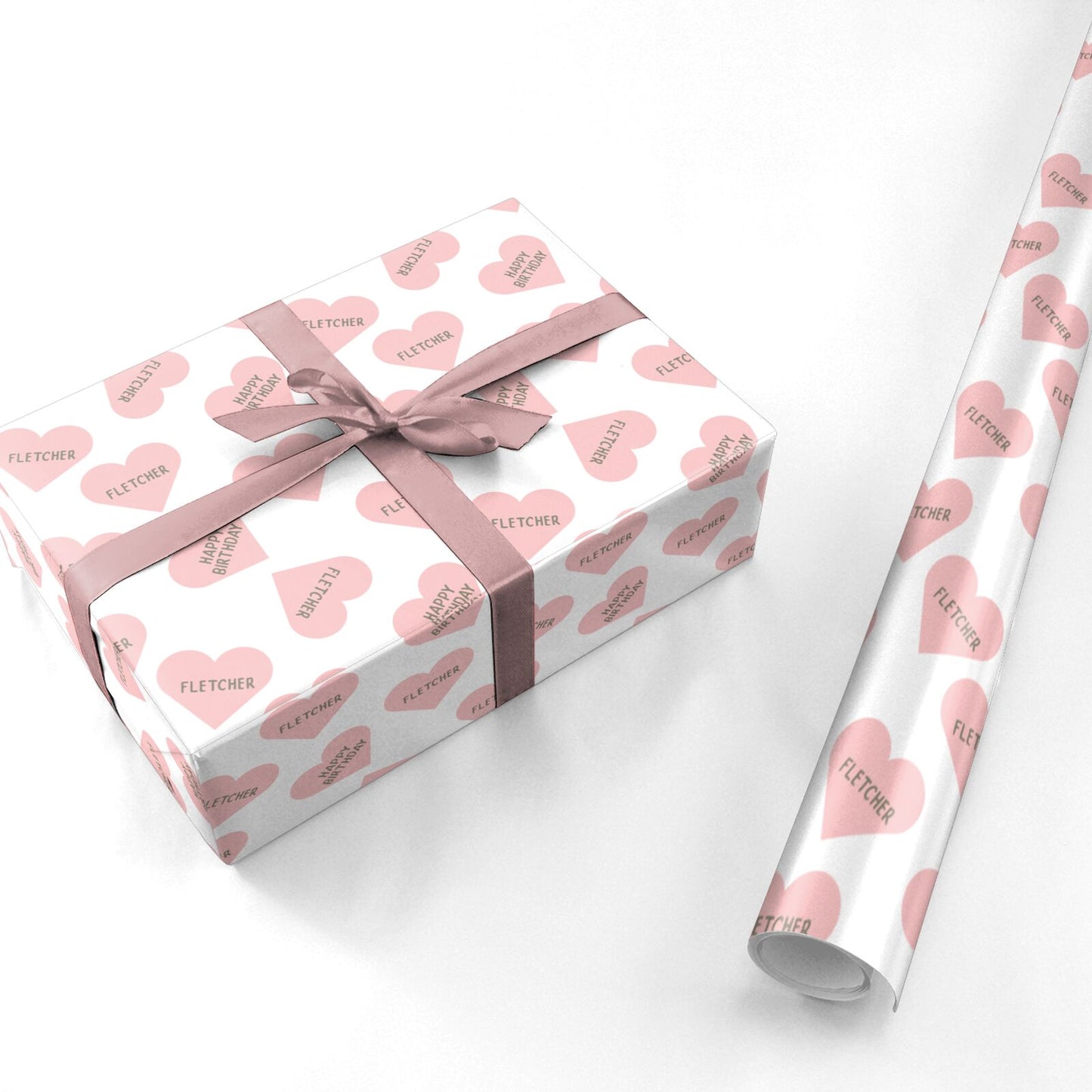 Personalised Birthday Hearts Personalised Wrapping Paper