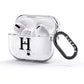 Personalised Black Big Initial 3 Small Clear AirPods Glitter Case 3rd Gen Side Image