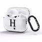 Personalised Black Big Initial 3 Small Clear AirPods Pro Clear Case Side Image