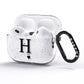 Personalised Black Big Initial 3 Small Clear AirPods Pro Glitter Case Side Image