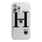 Personalised Black Big Initial 3 Small Clear iPhone 13 Pro Max TPU Impact Case with White Edges