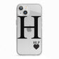 Personalised Black Big Initial 3 Small Clear iPhone 13 TPU Impact Case with White Edges