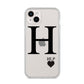Personalised Black Big Initial 3 Small Clear iPhone 14 Plus Clear Tough Case Starlight