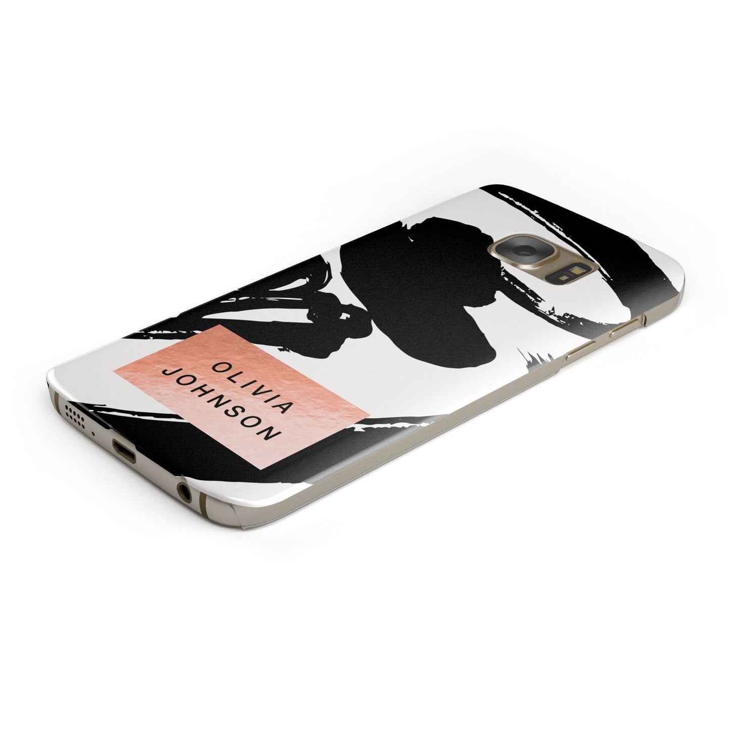 Personalised Black Brushes With Name Protective Samsung Galaxy Case Angled Image