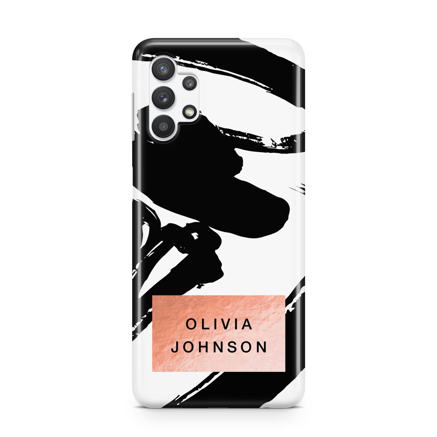 Personalised Black Brushes With Name Samsung A32 5G Case
