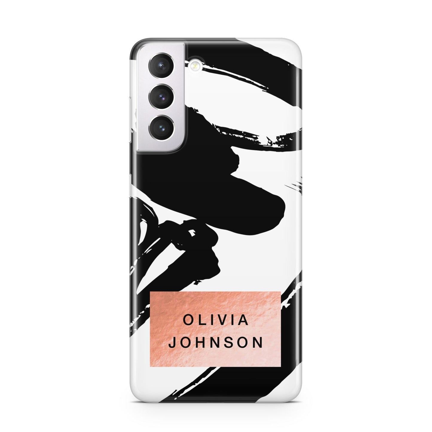 Personalised Black Brushes With Name Samsung S21 Case