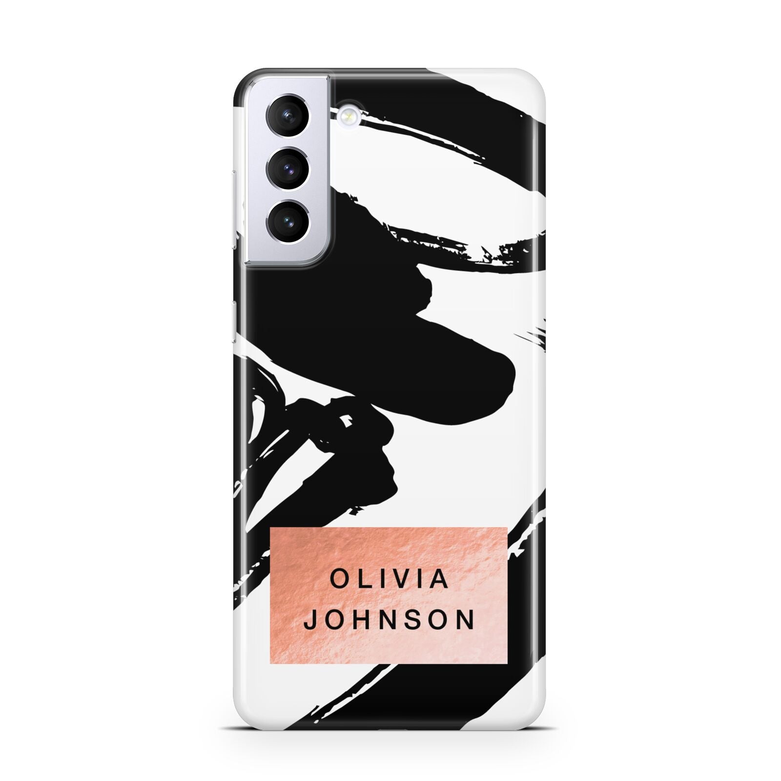 Personalised Black Brushes With Name Samsung S21 Plus Case