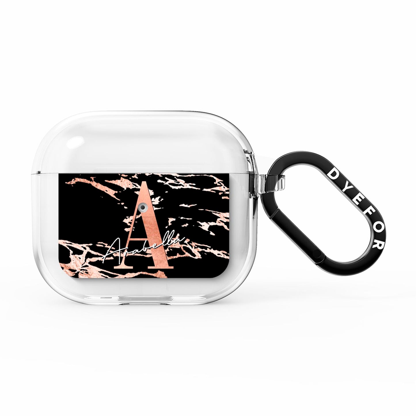 Personalised Black Copper Marble AirPods Clear Case 3rd Gen