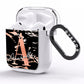 Personalised Black Copper Marble AirPods Clear Case Side Image