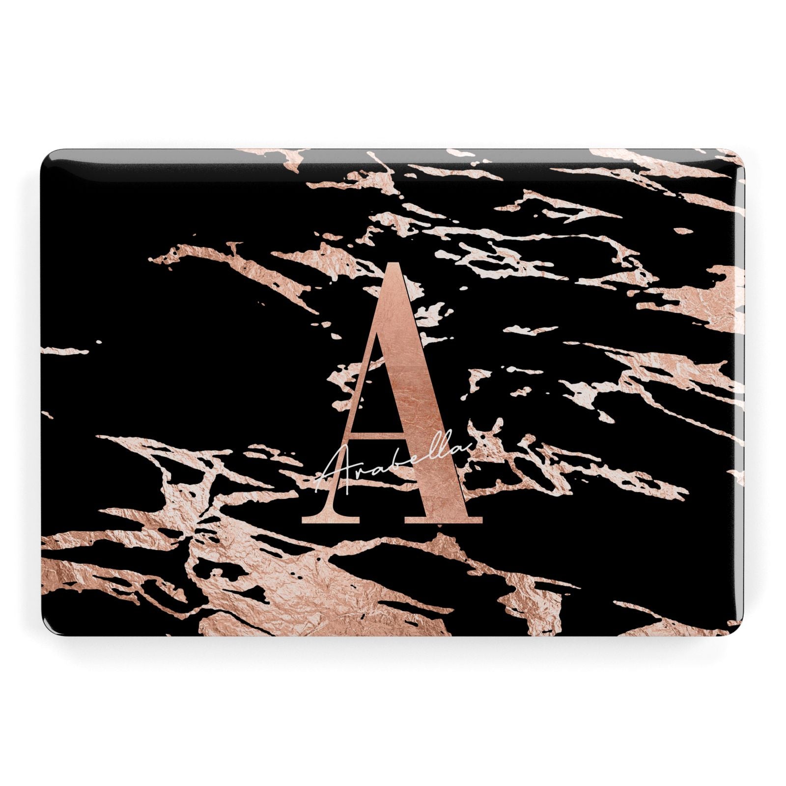Personalised Black Copper Marble Apple MacBook Case