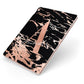 Personalised Black Copper Marble Apple iPad Case on Rose Gold iPad Side View