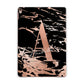 Personalised Black Copper Marble Apple iPad Rose Gold Case