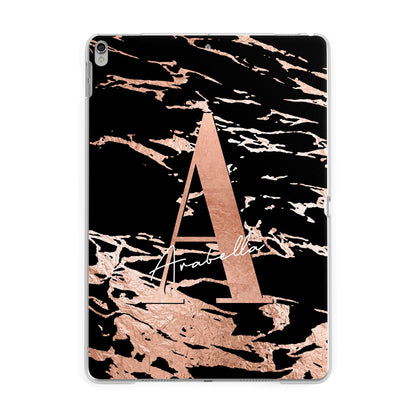 Personalised Black Copper Marble Apple iPad Silver Case