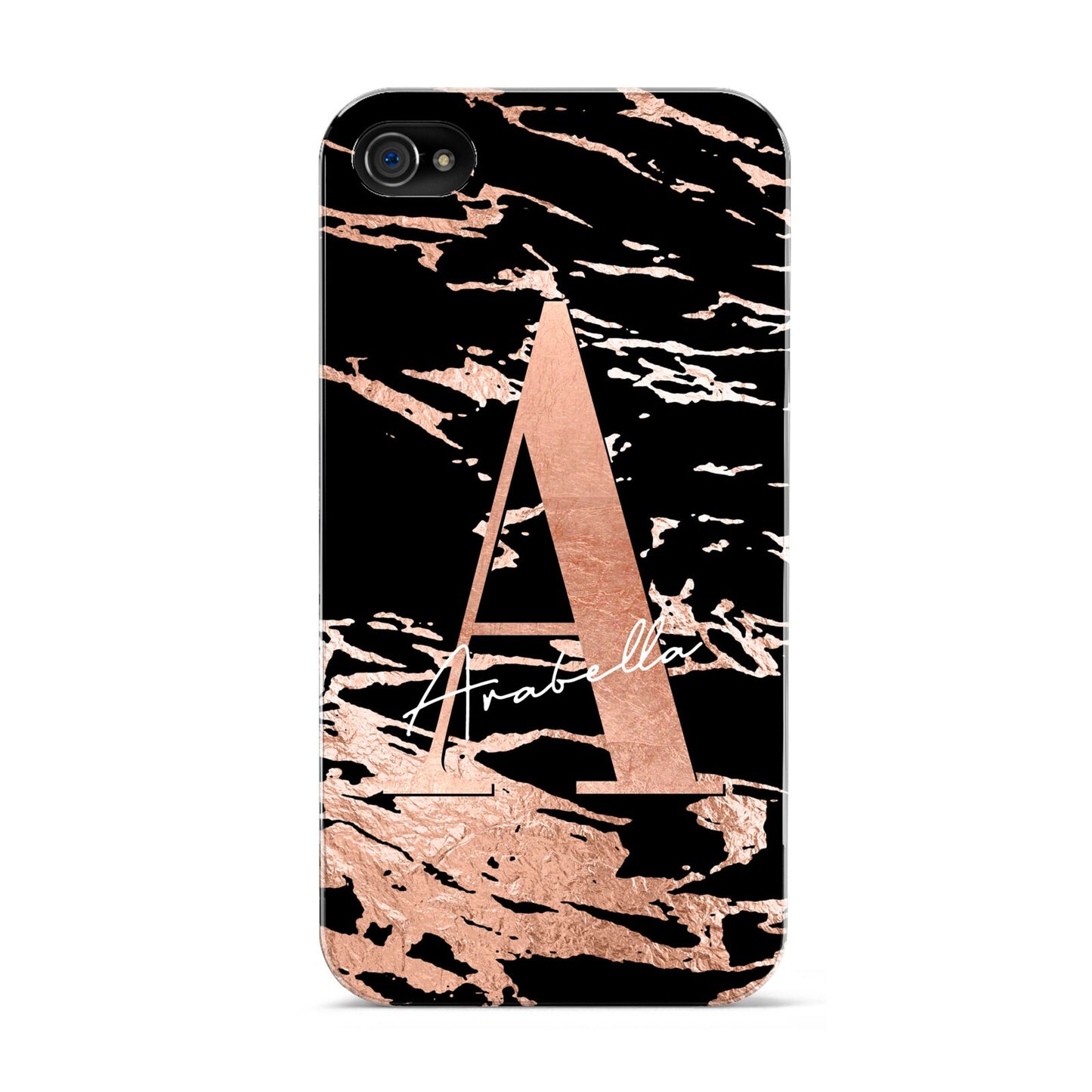 Personalised Black Copper Marble Apple iPhone 4s Case