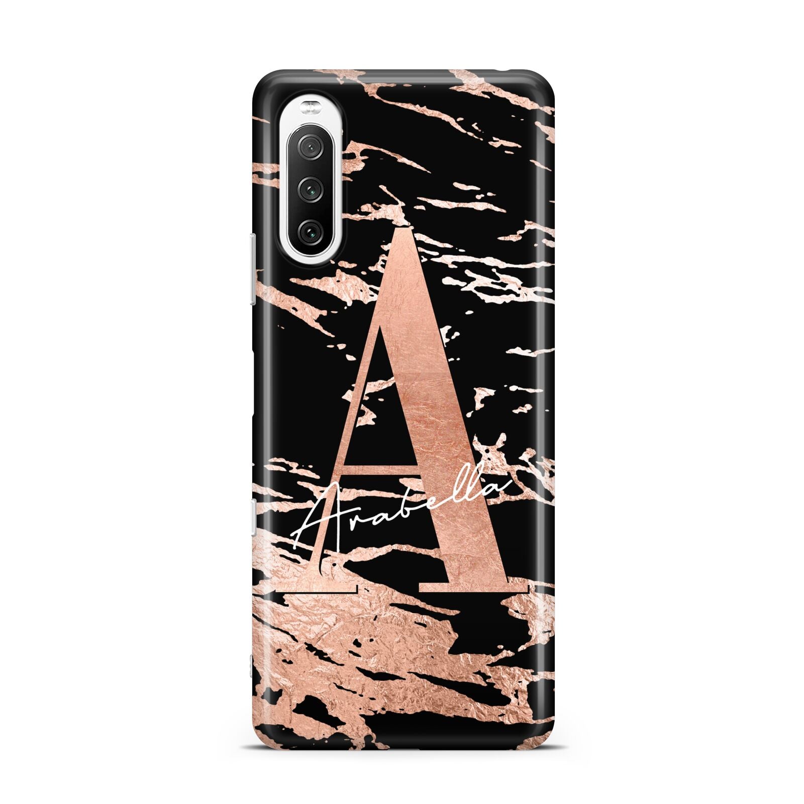 Personalised Black Copper Marble Sony Xperia 10 III Case