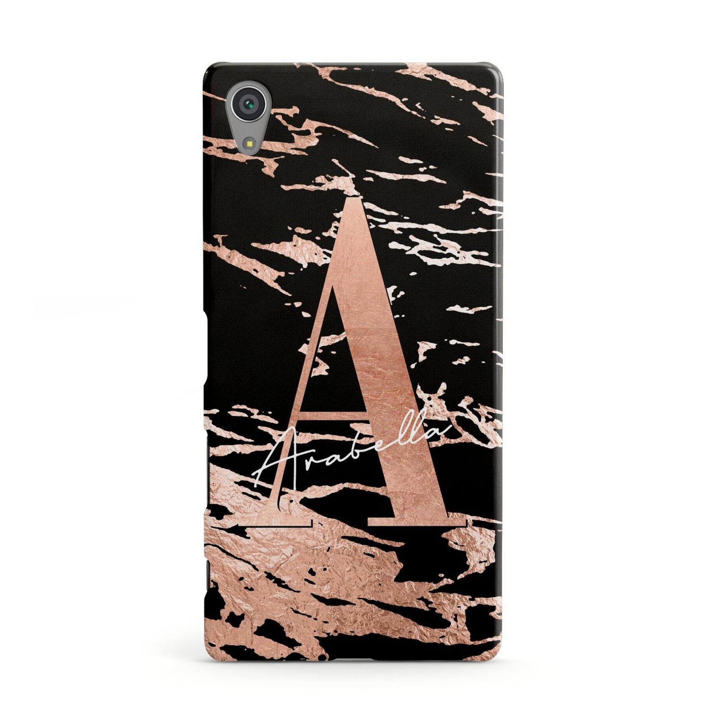 Personalised Black Copper Marble Sony Xperia Case