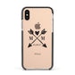 Personalised Black Couples Date Initials Clear Apple iPhone Xs Impact Case Black Edge on Gold Phone
