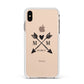 Personalised Black Couples Date Initials Clear Apple iPhone Xs Max Impact Case White Edge on Gold Phone