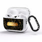 Personalised Black Gold Ink Splat Name AirPods Pro Clear Case Side Image