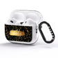 Personalised Black Gold Ink Splat Name AirPods Pro Glitter Case Side Image