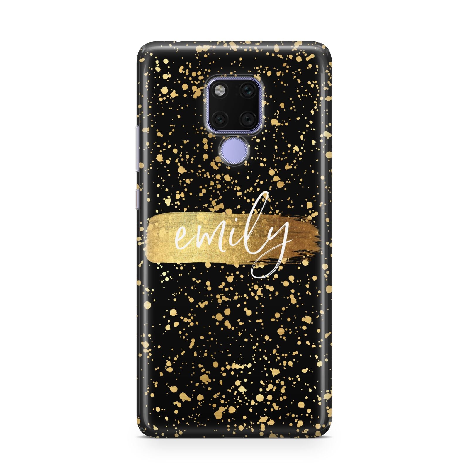 Personalised Black Gold Ink Splat Name Huawei Mate 20X Phone Case