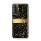 Personalised Black Gold Ink Splat Name Huawei P Smart 2021
