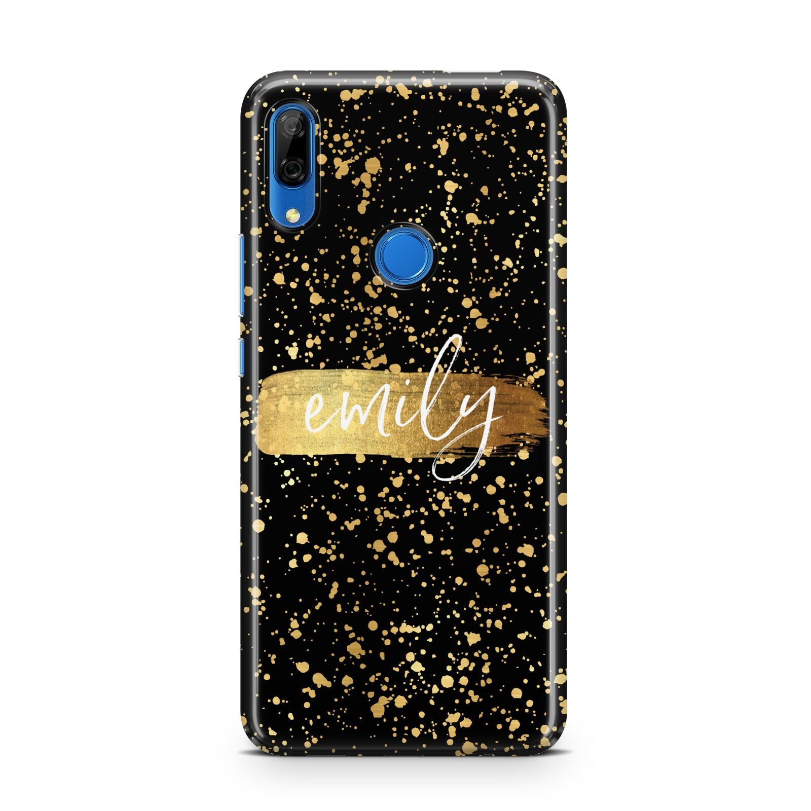 Personalised Black Gold Ink Splat Name Huawei P Smart Z