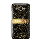 Personalised Black Gold Ink Splat Name Huawei Y3 2017