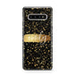 Personalised Black Gold Ink Splat Name Protective Samsung Galaxy Case