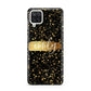 Personalised Black Gold Ink Splat Name Samsung A12 Case