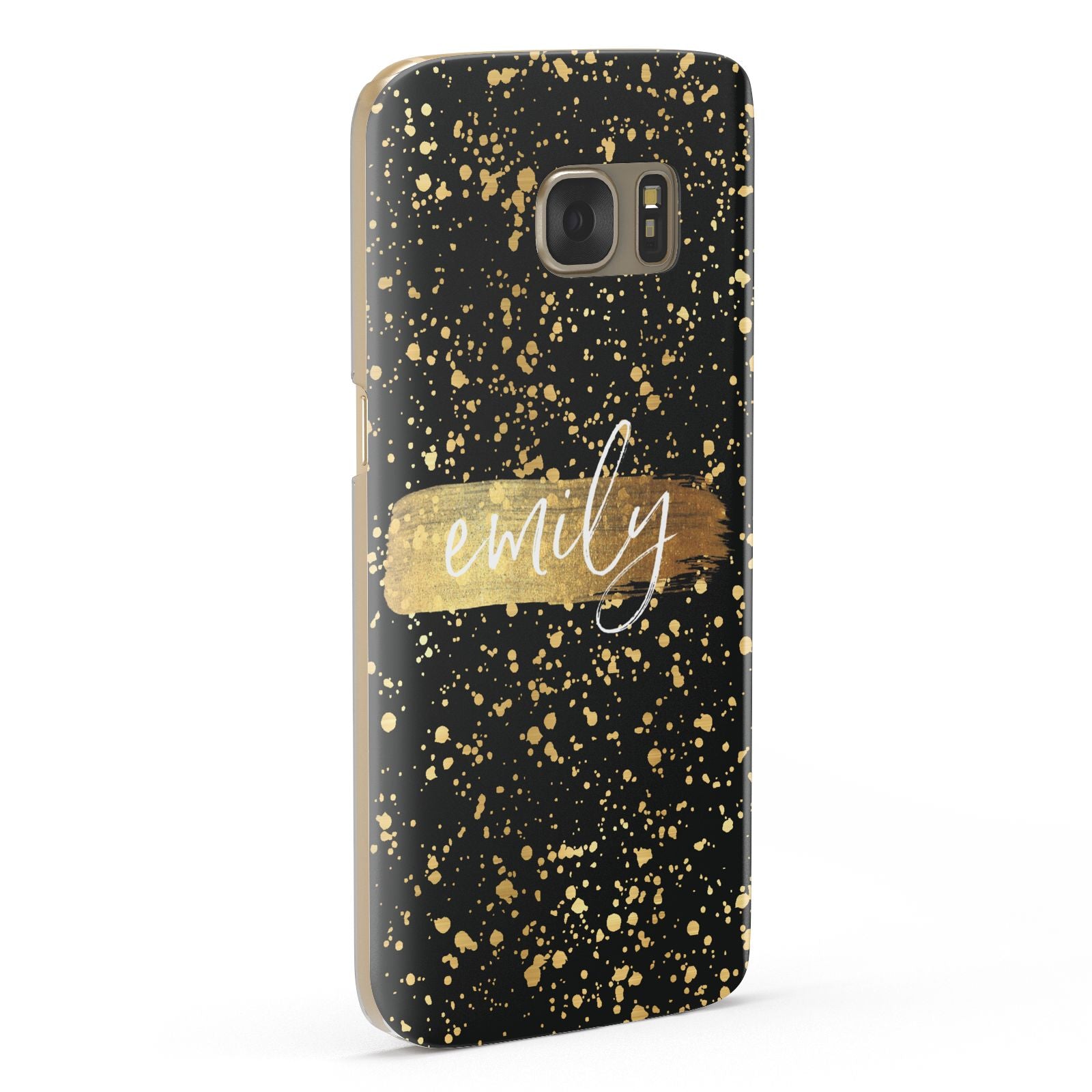 Personalised Black Gold Ink Splat Name Samsung Galaxy Case Fourty Five Degrees