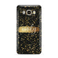 Personalised Black Gold Ink Splat Name Samsung Galaxy J7 2016 Case on gold phone