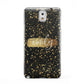 Personalised Black Gold Ink Splat Name Samsung Galaxy Note 3 Case