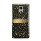 Personalised Black Gold Ink Splat Name Samsung Galaxy Note 4 Case