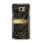 Personalised Black Gold Ink Splat Name Samsung Galaxy Note 5 Case