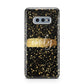 Personalised Black Gold Ink Splat Name Samsung Galaxy S10E Case